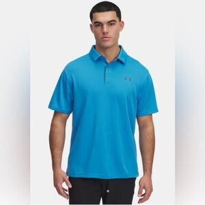 Men’s Under Armour HeatGear Blue Performance Polo Size Large EUC
